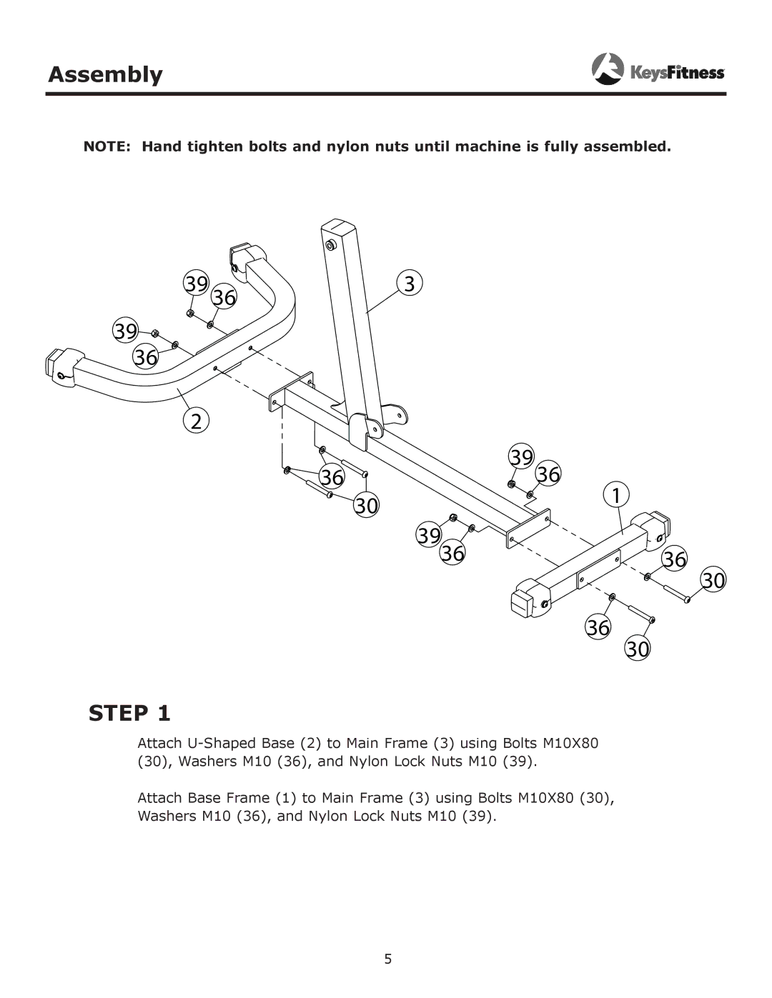 Keys Fitness KF-AH owner manual Assembly, Step 