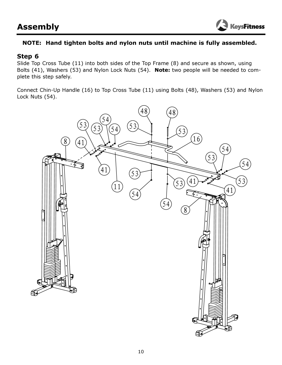 Keys Fitness KF-CC owner manual Assembly 