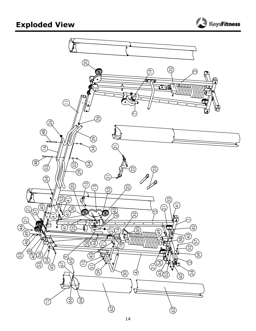 Keys Fitness KF-CC owner manual Exploded View 