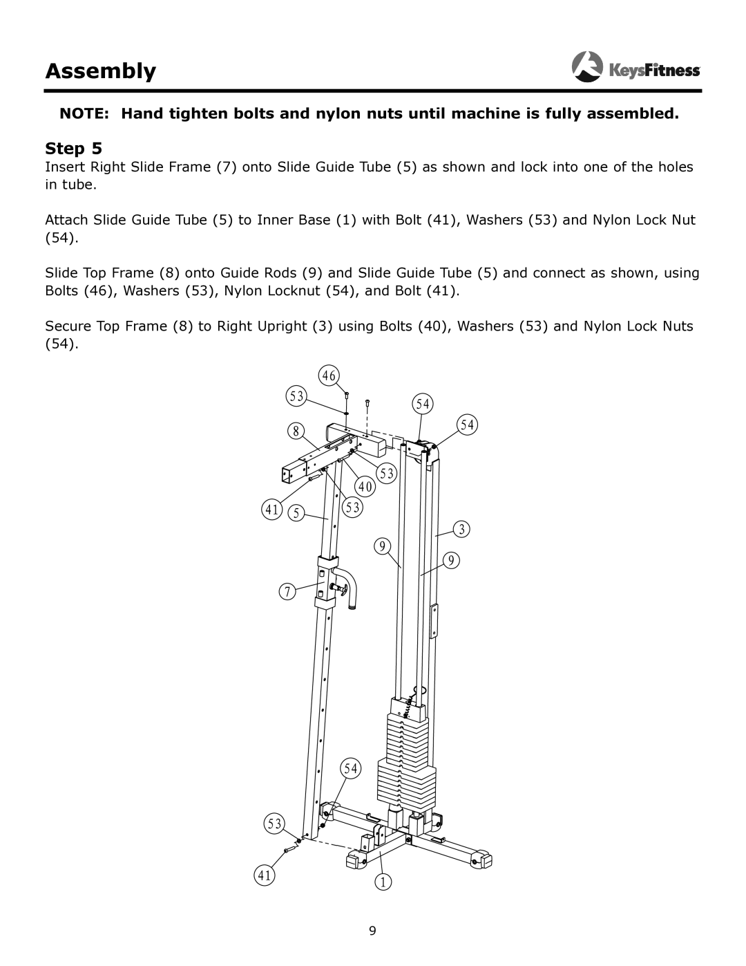 Keys Fitness KF-CC owner manual Assembly 