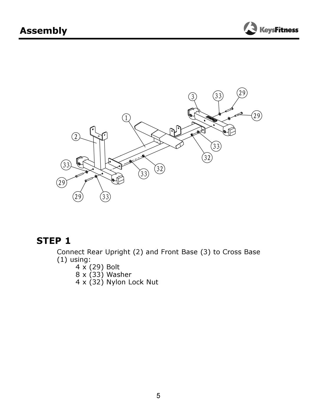 Keys Fitness KF-CR owner manual Assembly, Step 