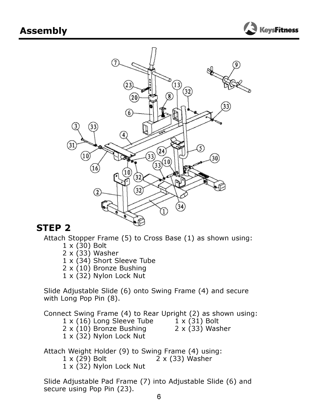 Keys Fitness KF-CR owner manual Step 