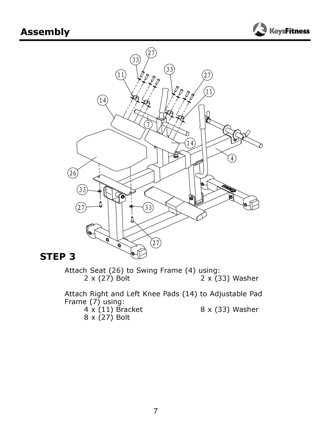 Keys Fitness KF-CR owner manual Step 