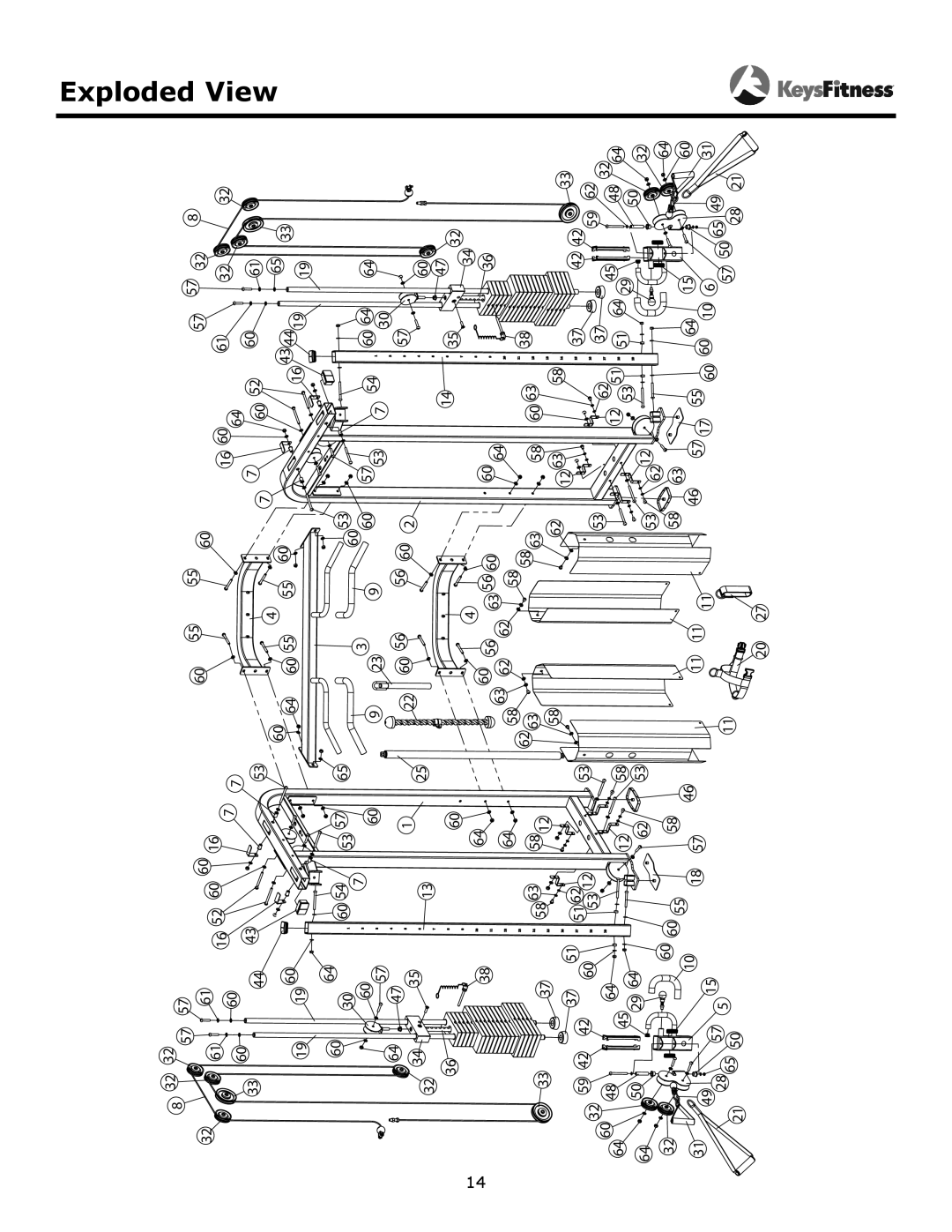 Keys Fitness KF-FT owner manual Exploded View 