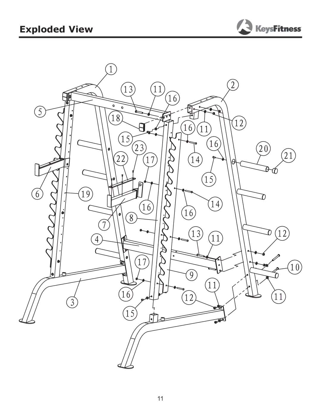 Keys Fitness KF-HC owner manual Exploded View 