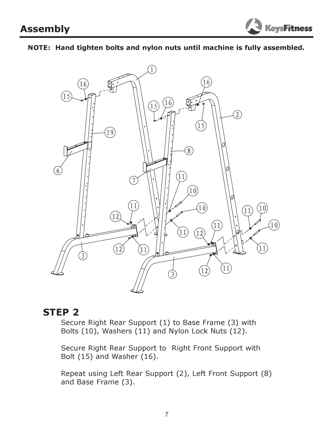 Keys Fitness KF-HC owner manual Step 