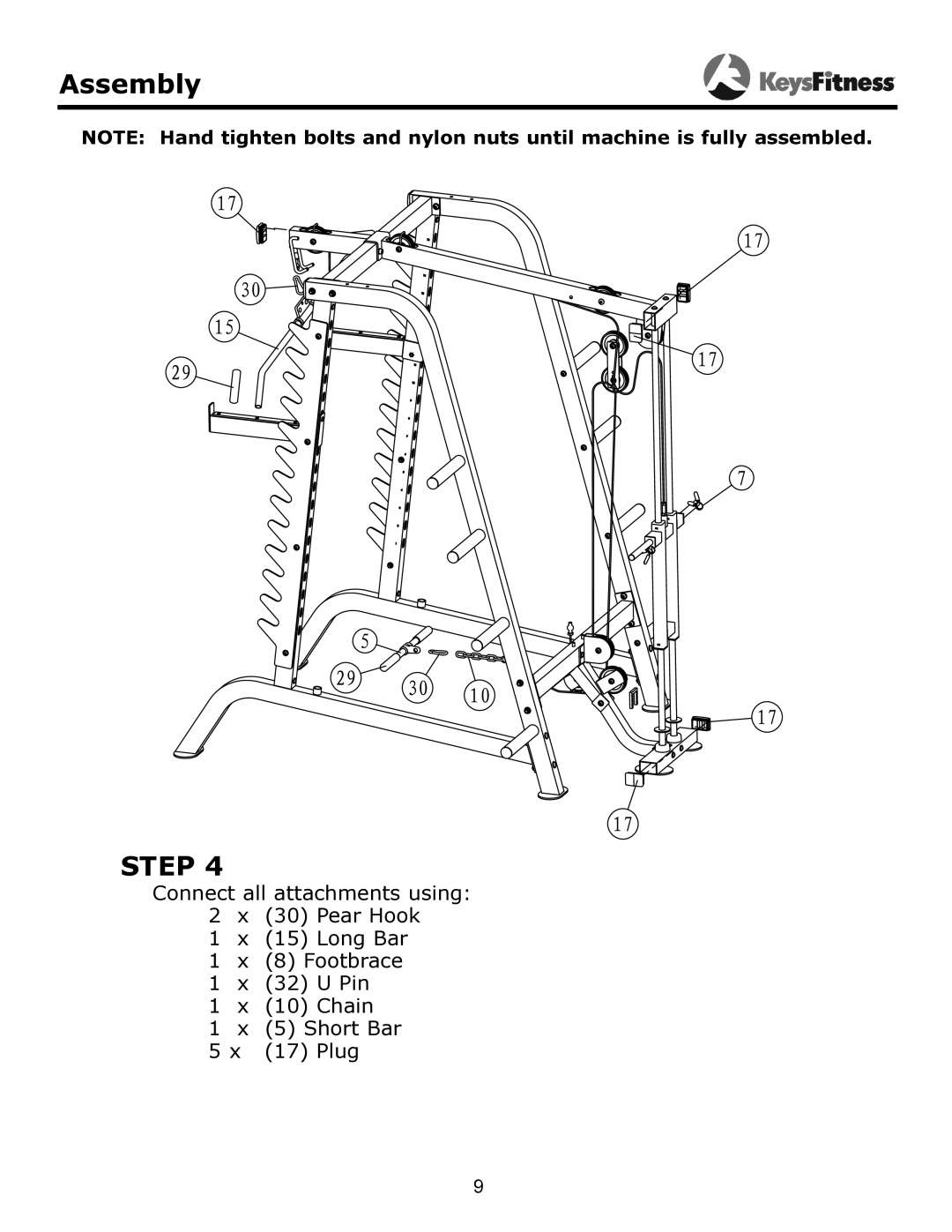 Keys Fitness KF-HCL owner manual Step 