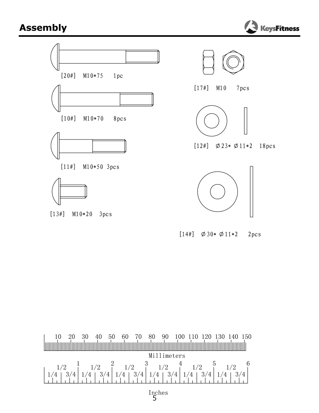 Keys Fitness KF-HCP owner manual Assembly 