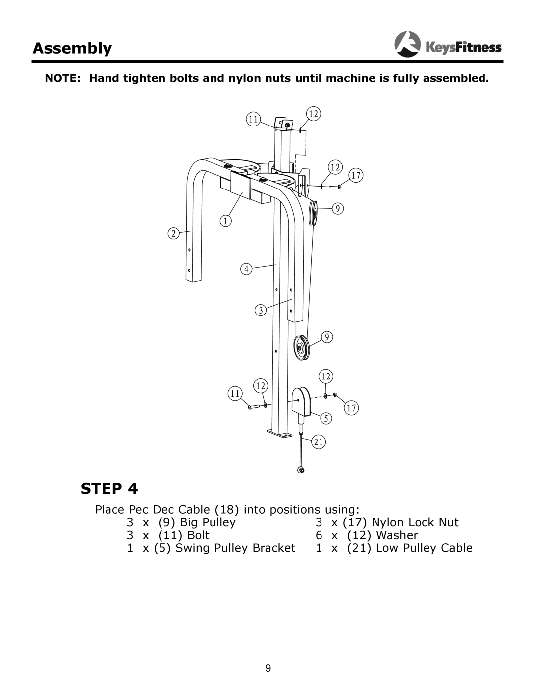 Keys Fitness KF-HCP owner manual Step 