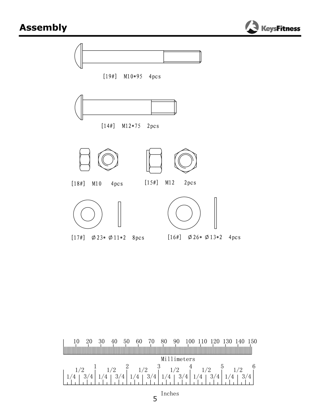 Keys Fitness KF-HCS owner manual Assembly 