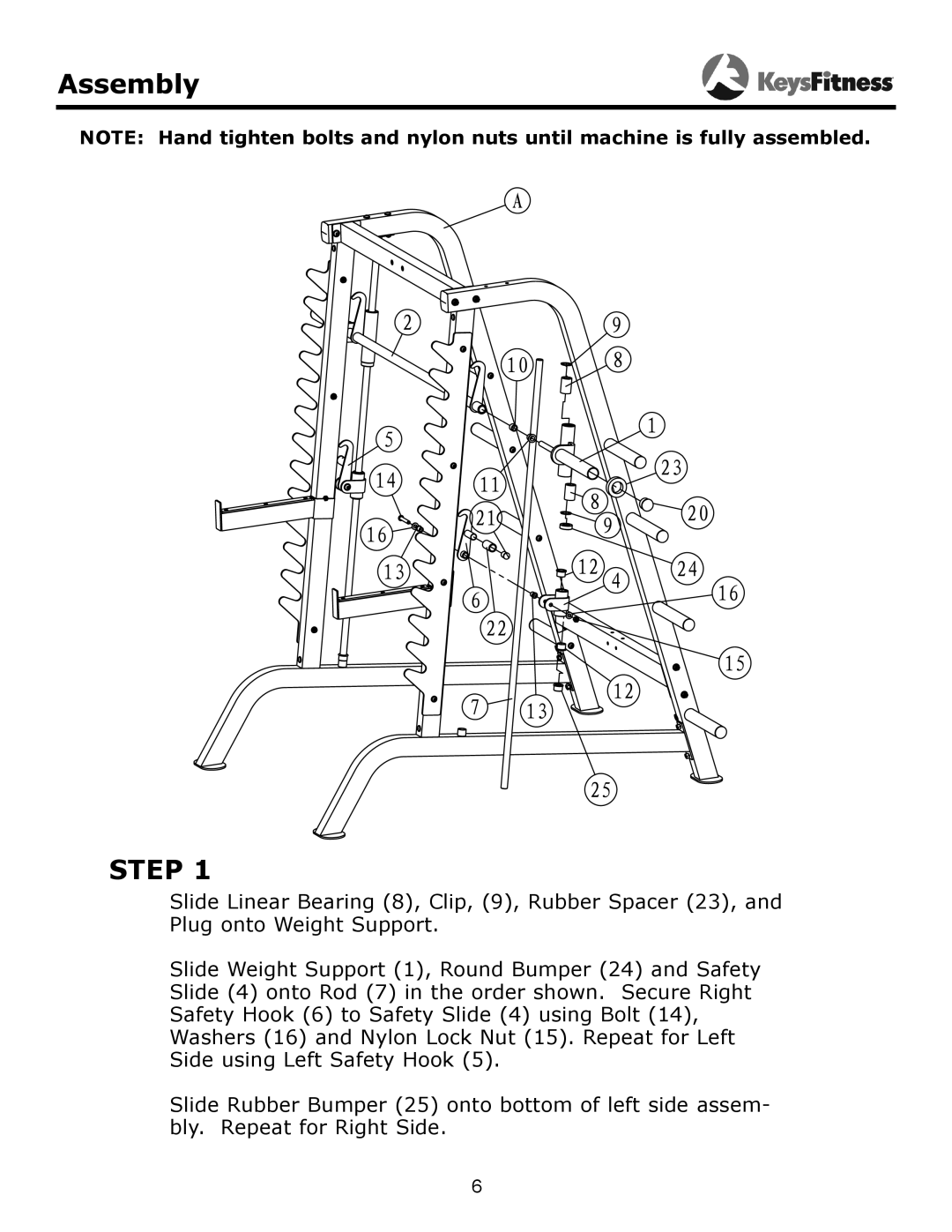 Keys Fitness KF-HCS owner manual Step 