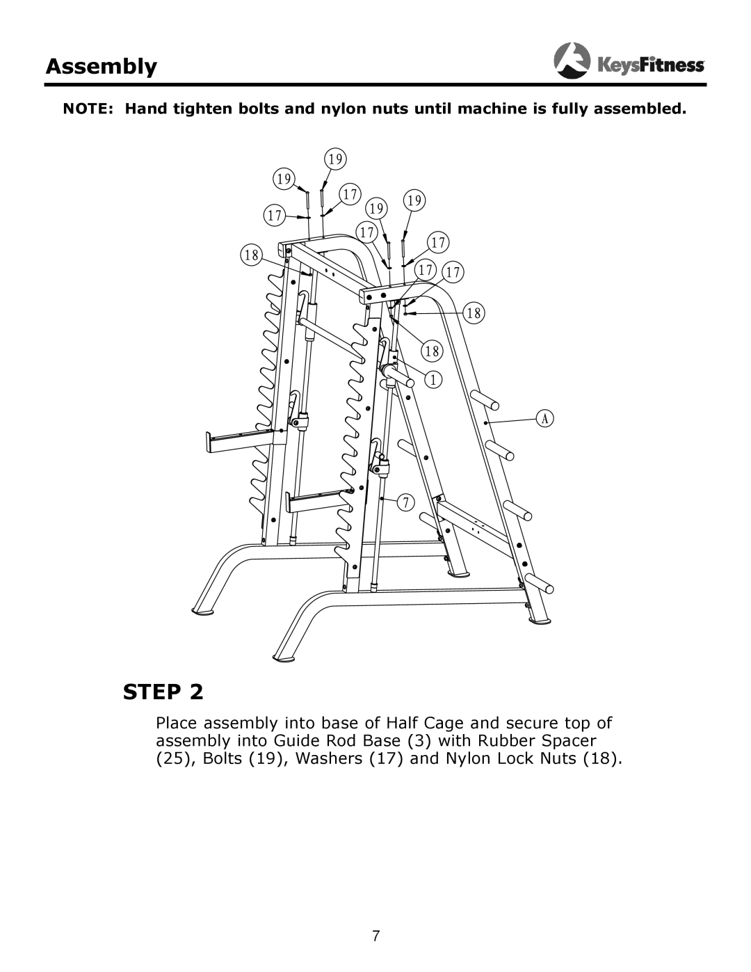 Keys Fitness KF-HCS owner manual Step 