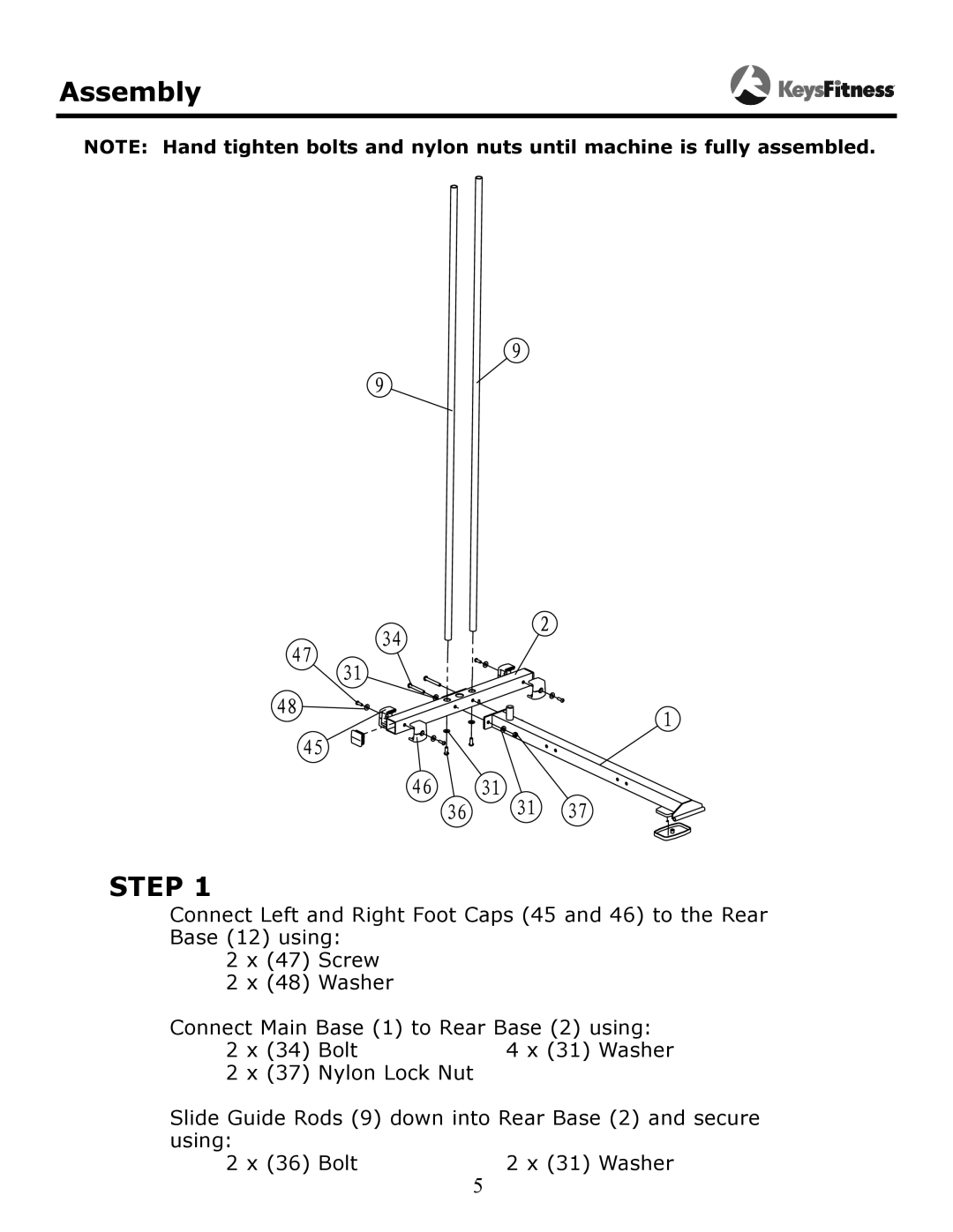 Keys Fitness KF-LATM owner manual Assembly, Step 