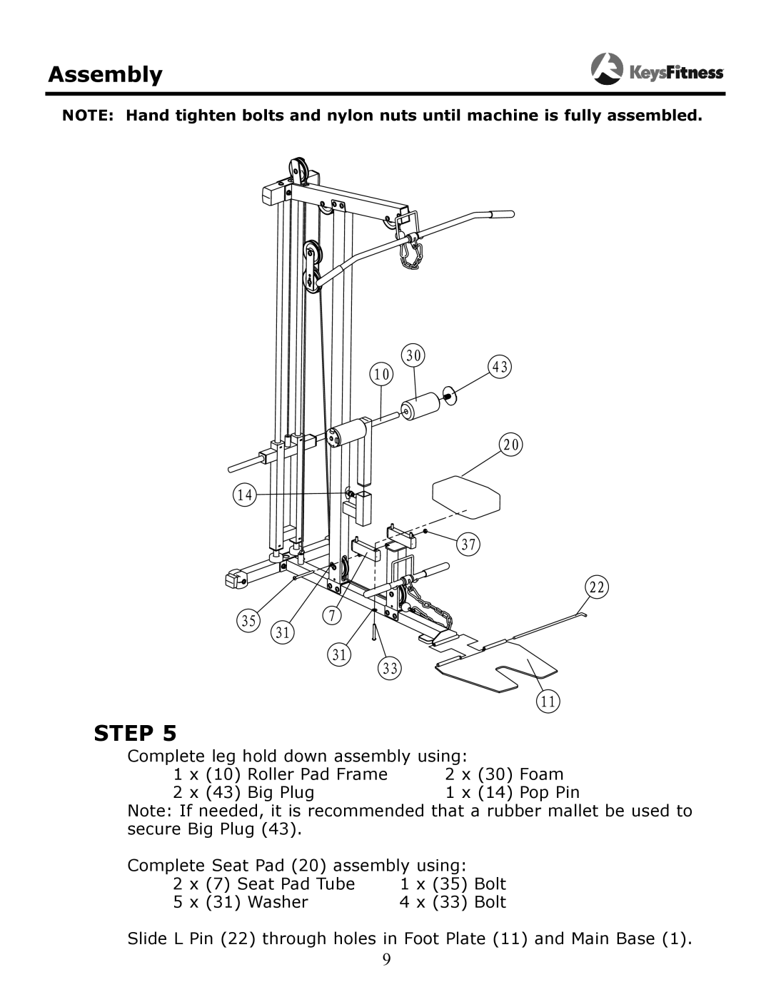 Keys Fitness KF-LATM owner manual Step 