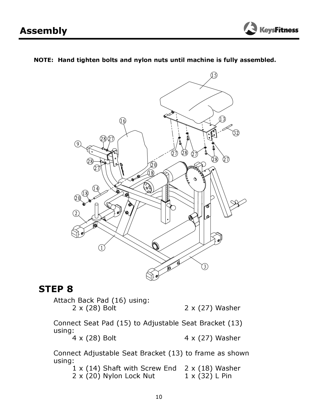 Keys Fitness KF-LEGM owner manual Step 