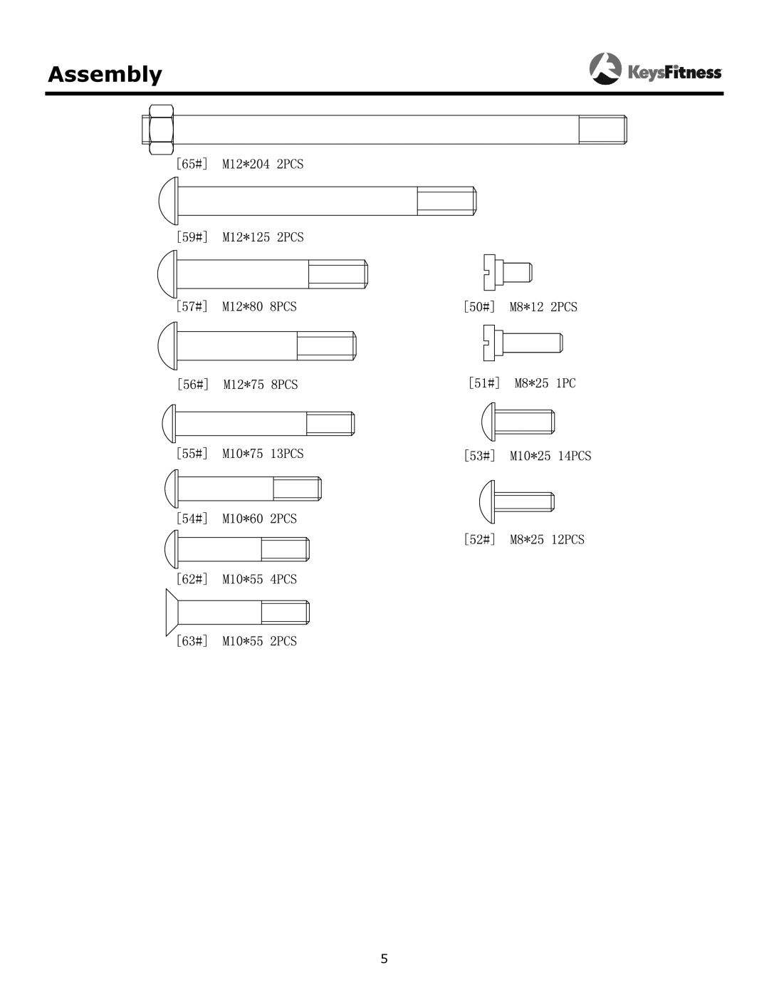 Keys Fitness KF-LPHS owner manual Assembly 