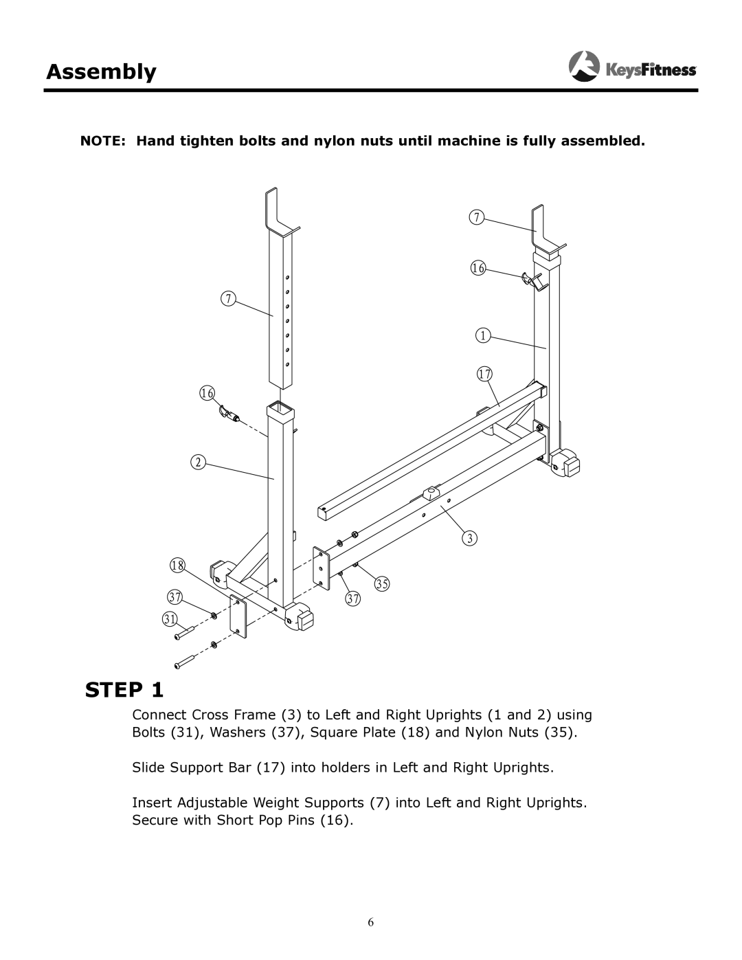 Keys Fitness KF-OB owner manual Step 