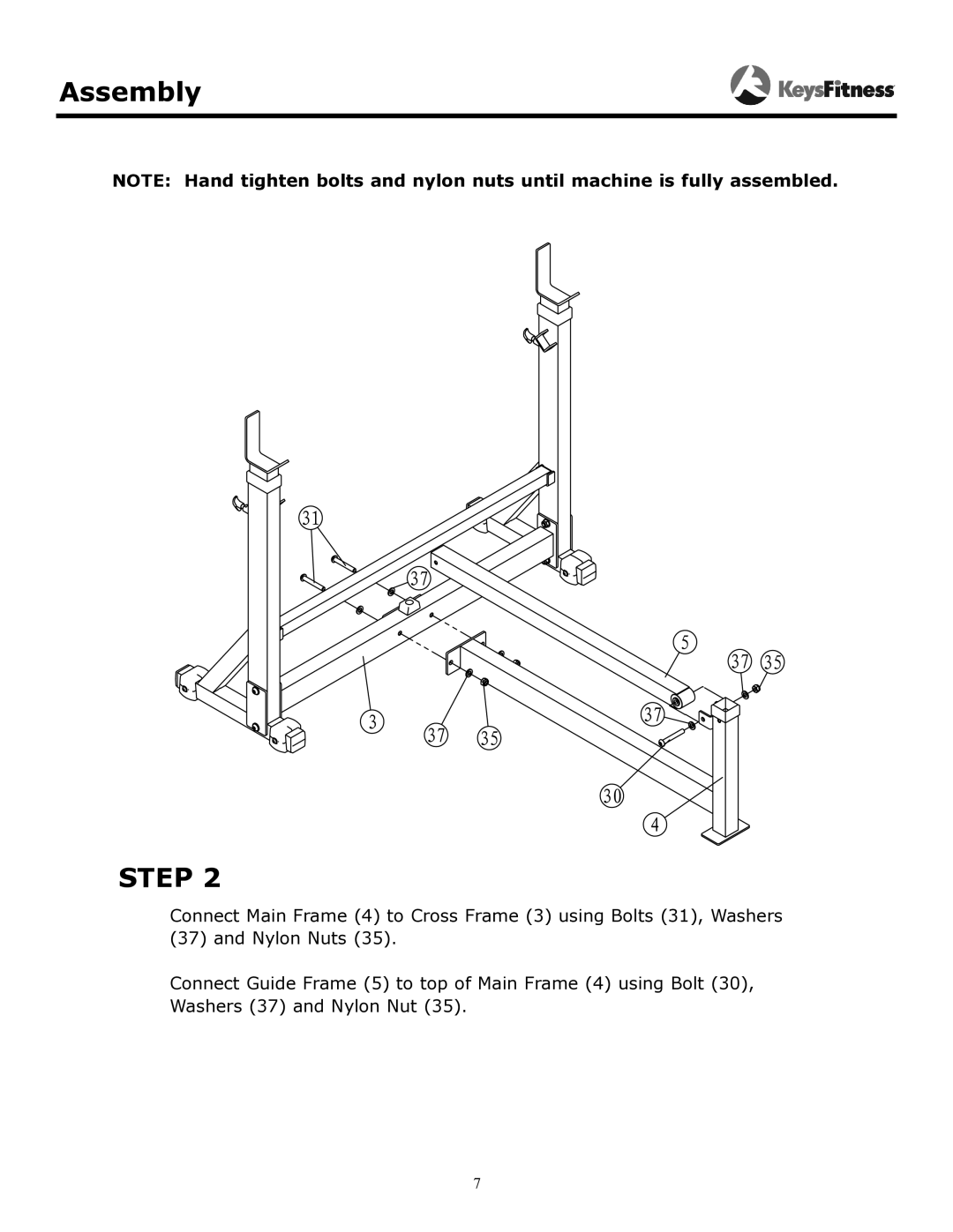 Keys Fitness KF-OB owner manual Step 