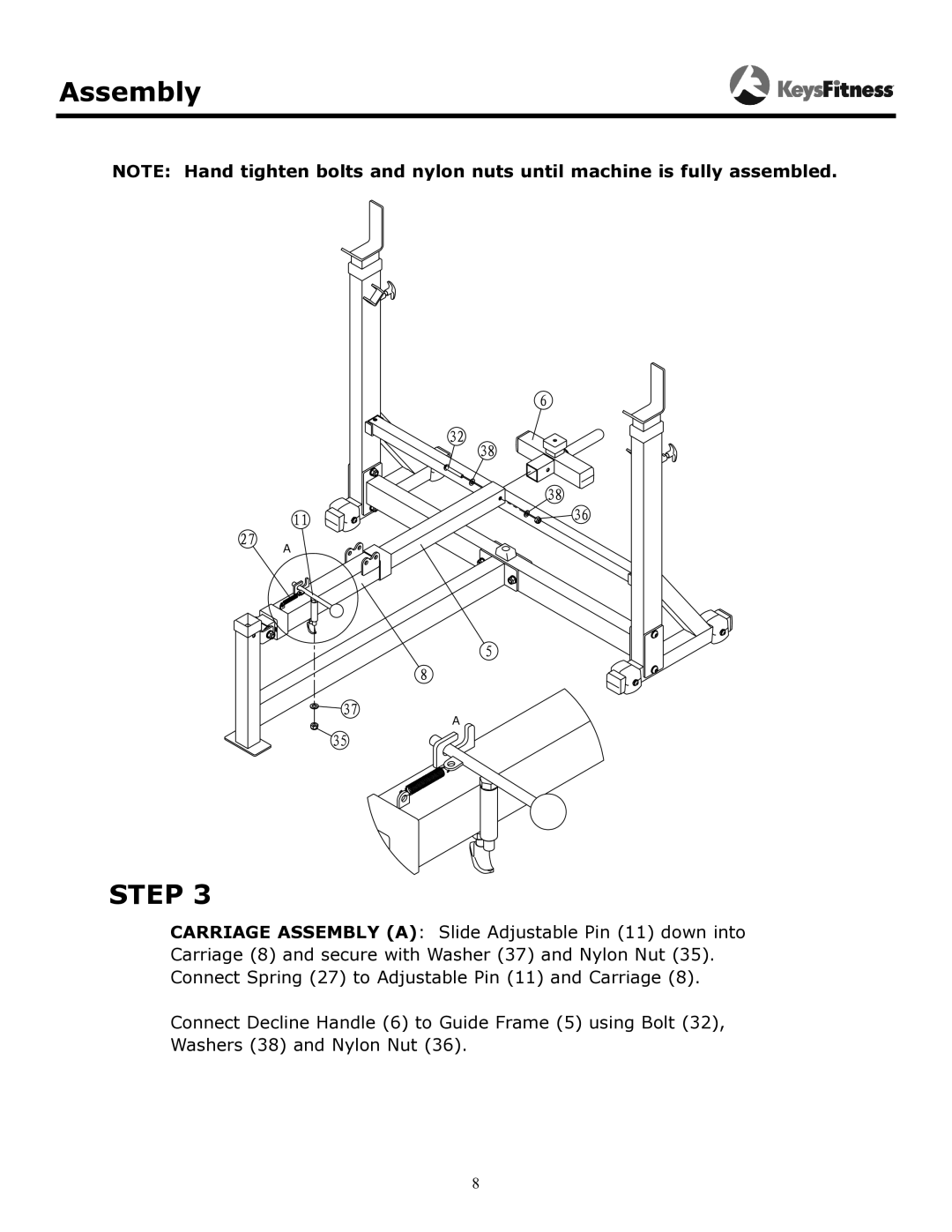 Keys Fitness KF-OB owner manual Step 