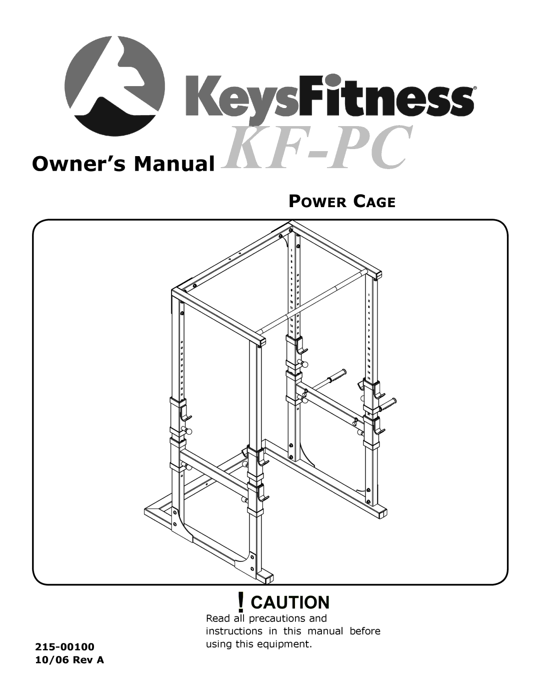 Keys Fitness KF-PC owner manual Power Cage 