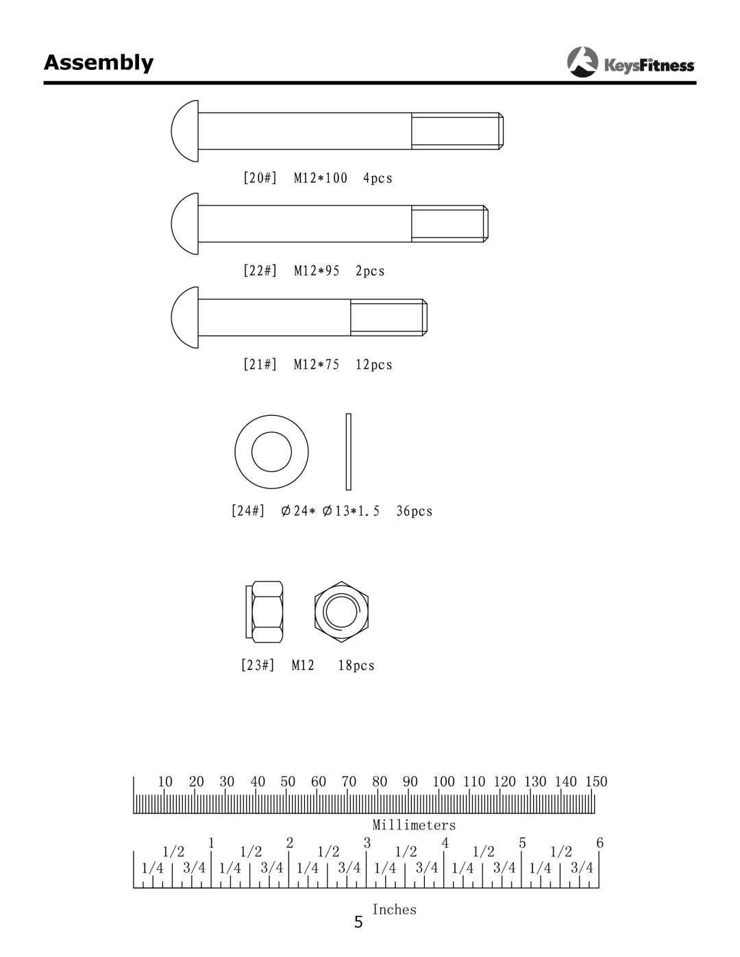 Keys Fitness KF-PC owner manual Assembly 