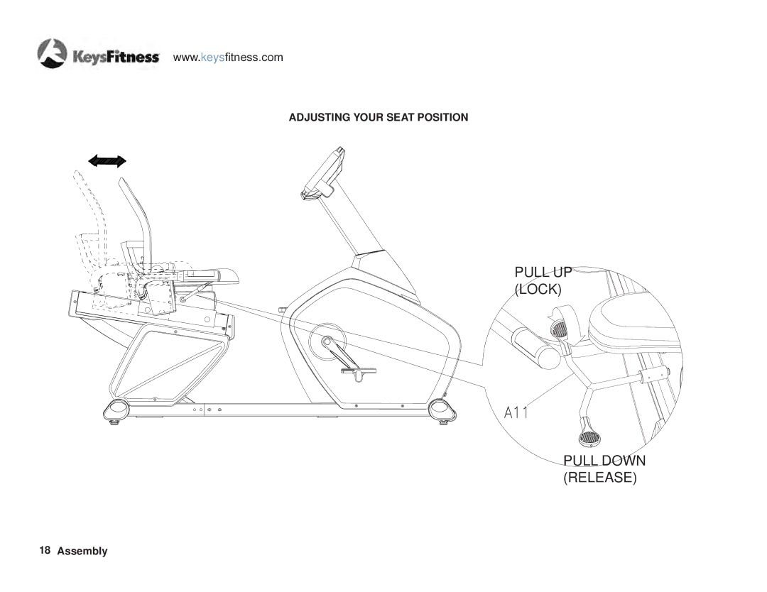 Keys Fitness KF-R4.0 owner manual Pull UP Lock Pull Down Release 