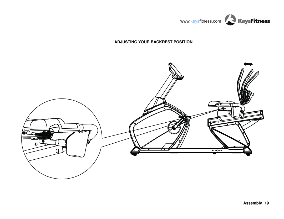 Keys Fitness KF-R4.0 owner manual Adjusting Your Backrest Position 