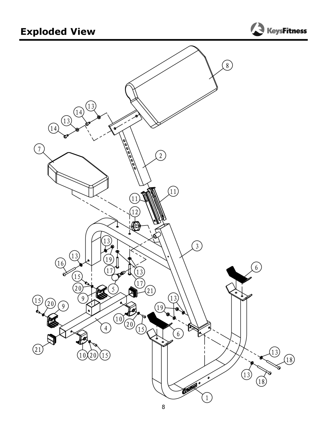 Keys Fitness KF-SPC owner manual Exploded View 