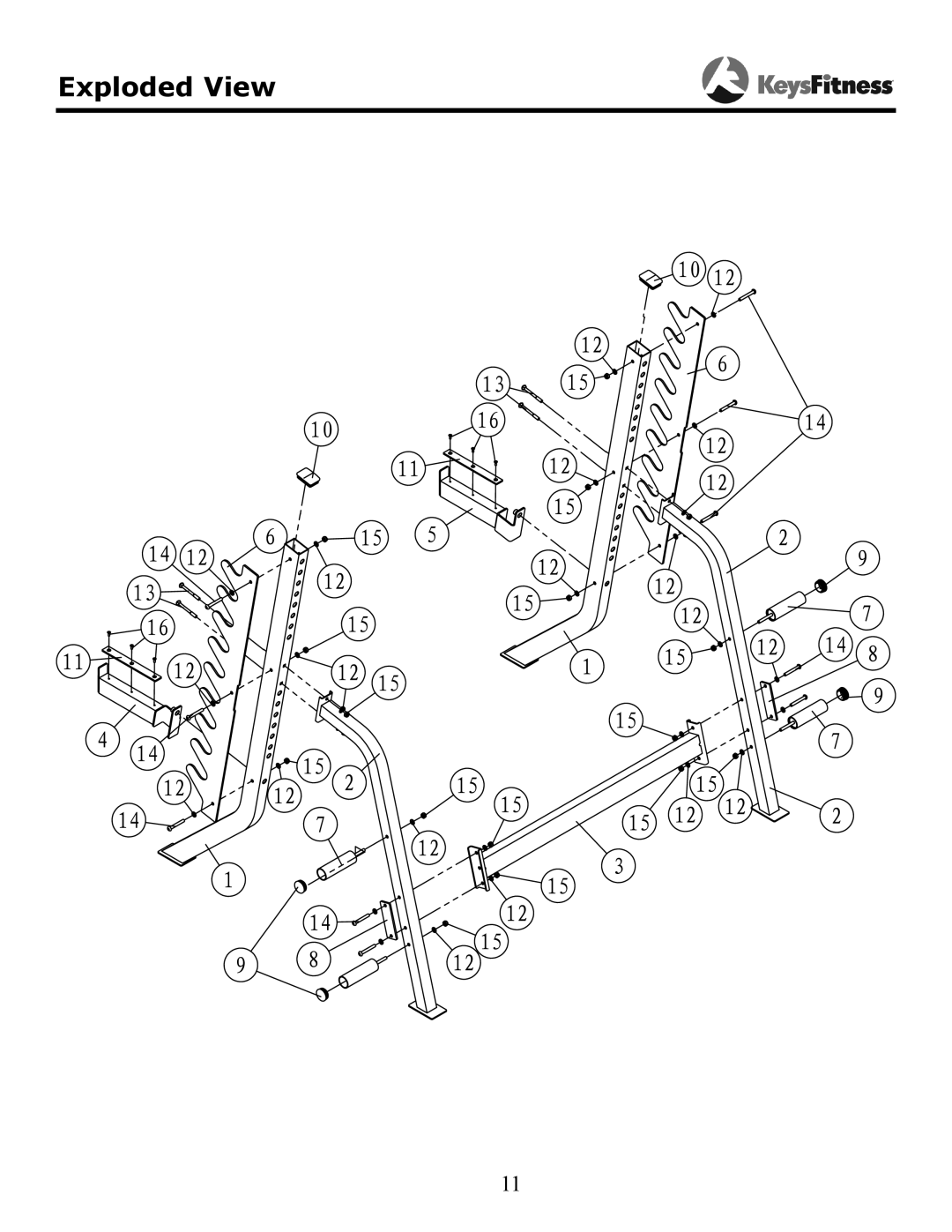 Keys Fitness KF-SS owner manual Exploded View 