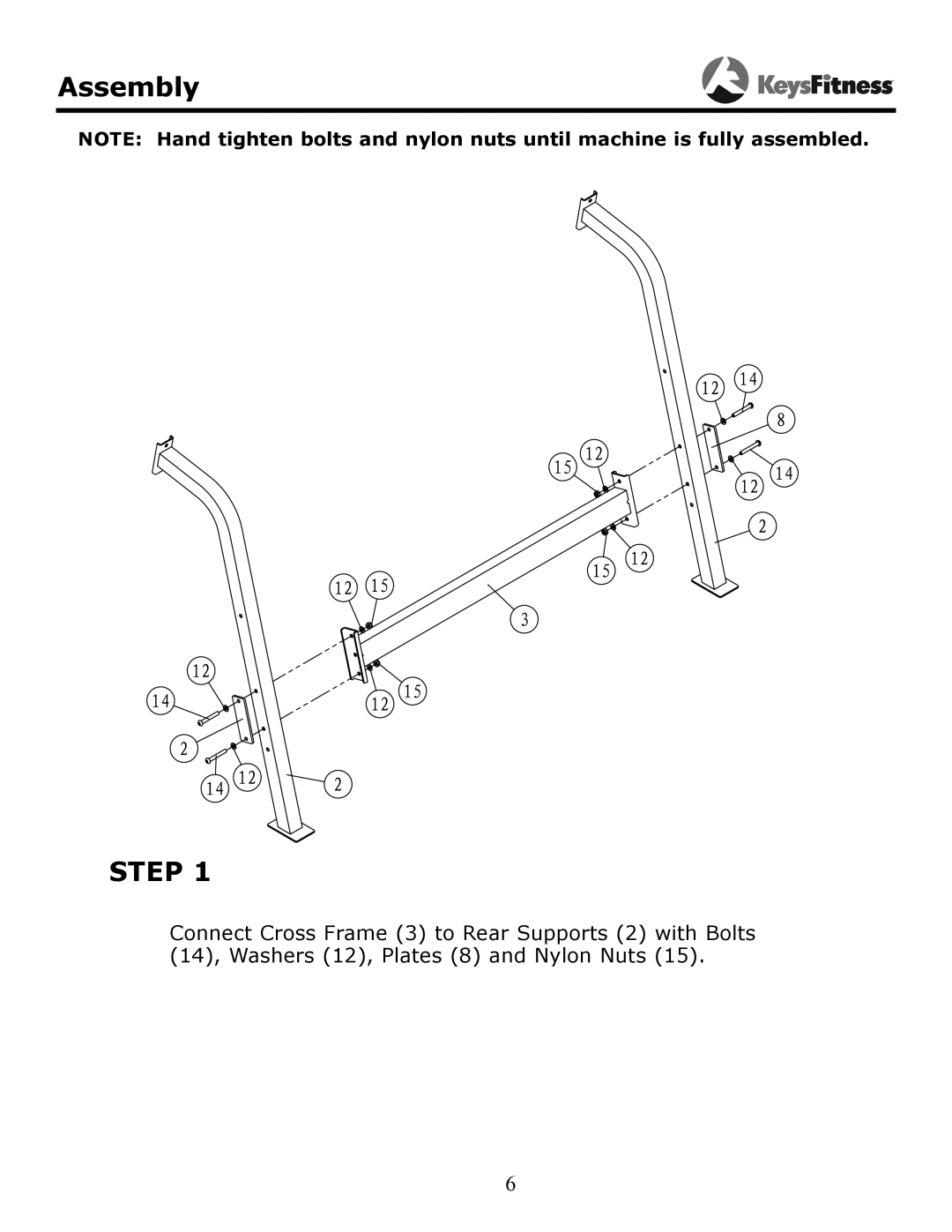Keys Fitness KF-SS owner manual Step, Assembly 