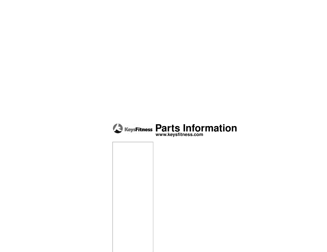 Keys Fitness KF-T2-0 owner manual Parts Information 