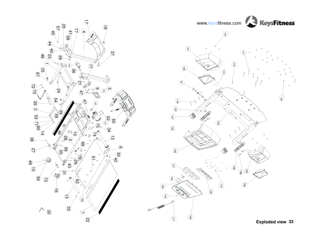 Keys Fitness KF-T2-0 owner manual Explodedview 