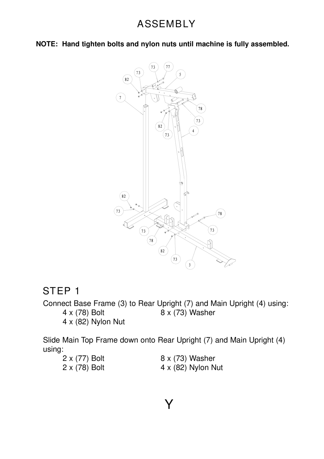 Keys Fitness KPS-1500 manual Assembly Step 