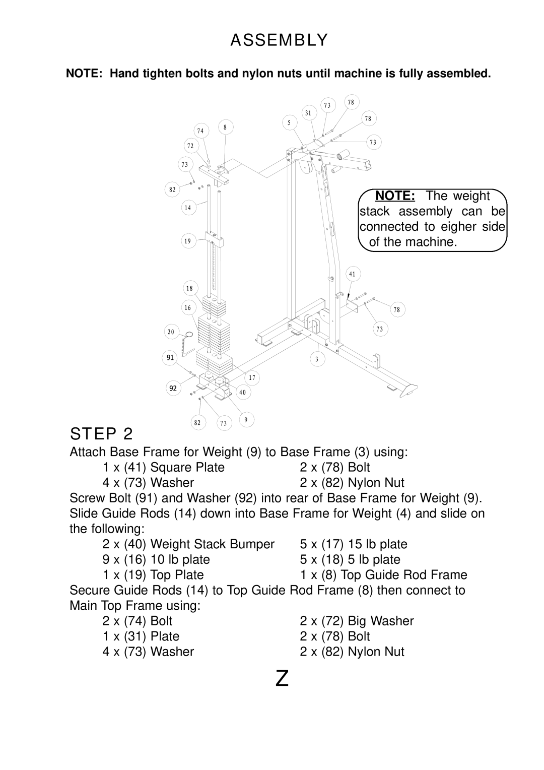 Keys Fitness KPS-1500 manual Assembly 