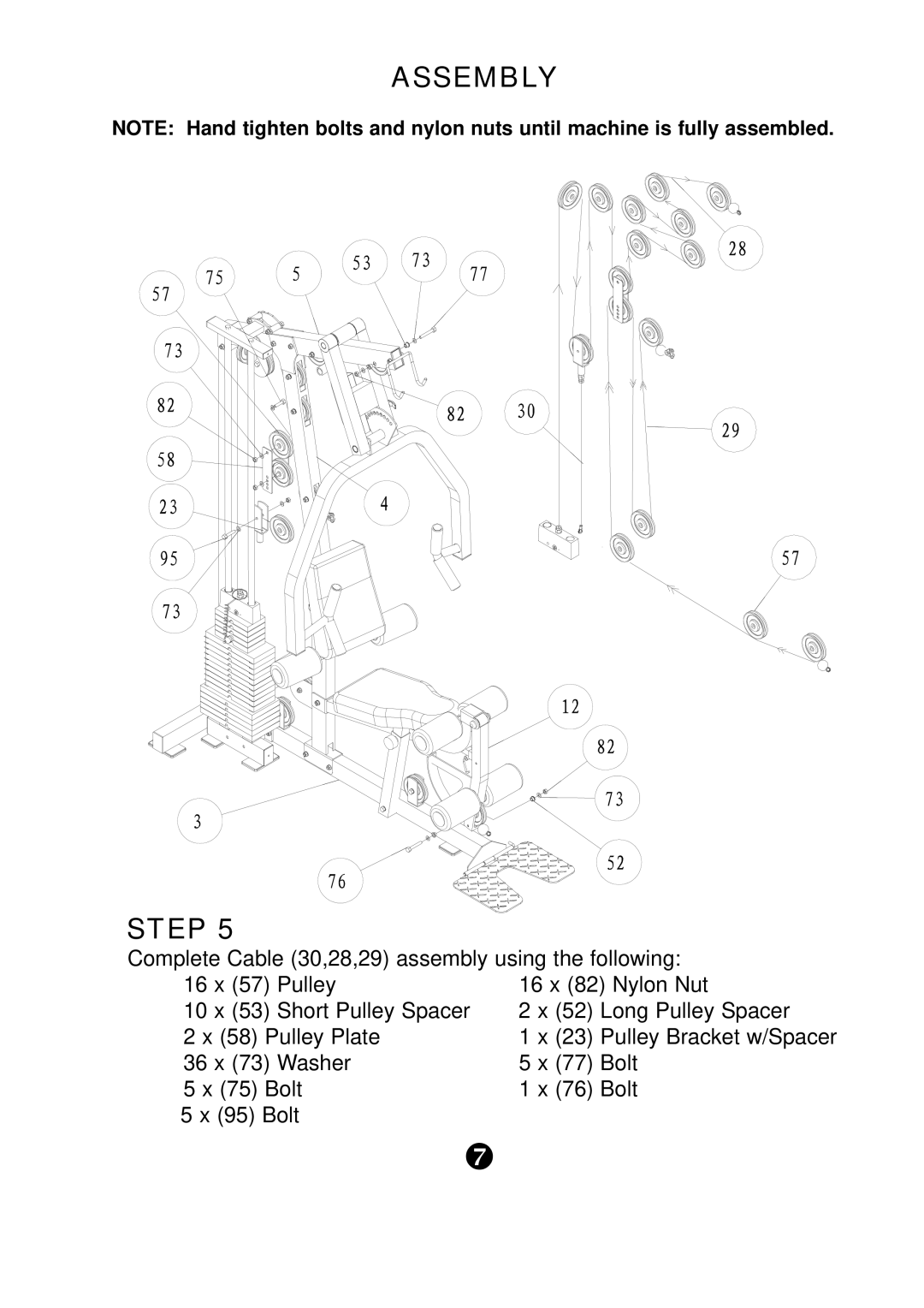 Keys Fitness KPS-1500 manual Assembly Step 