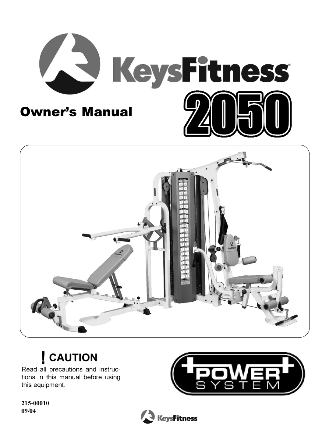 Keys Fitness KPS-2050 owner manual 215-00010 09/04 