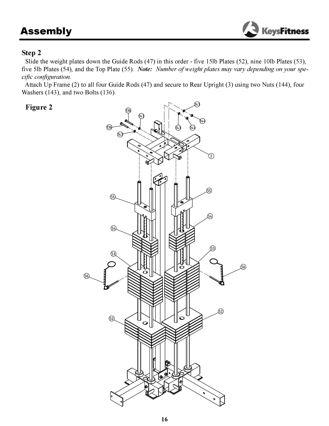 Keys Fitness KPS-2050 owner manual Assembly 