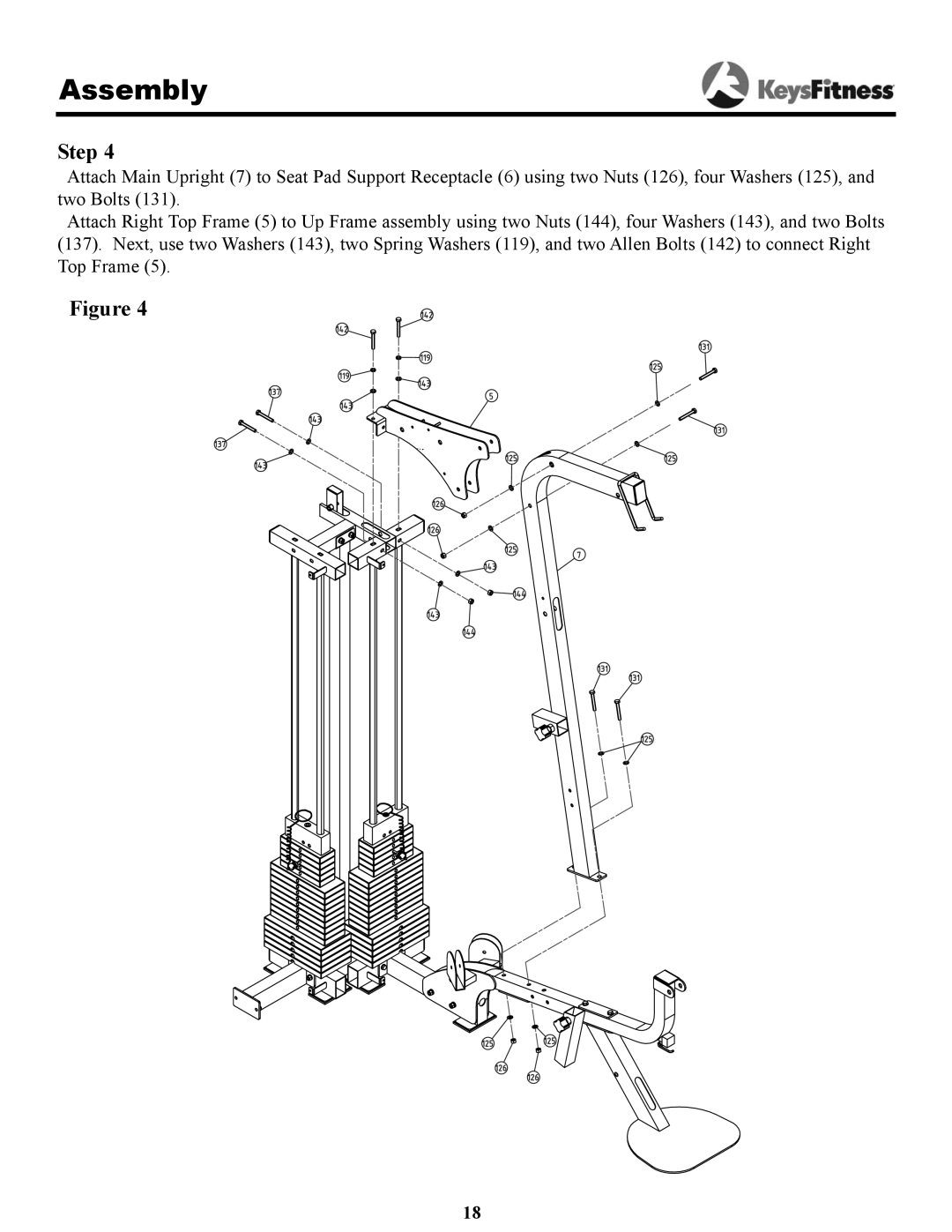 Keys Fitness KPS-2050 owner manual Assembly 