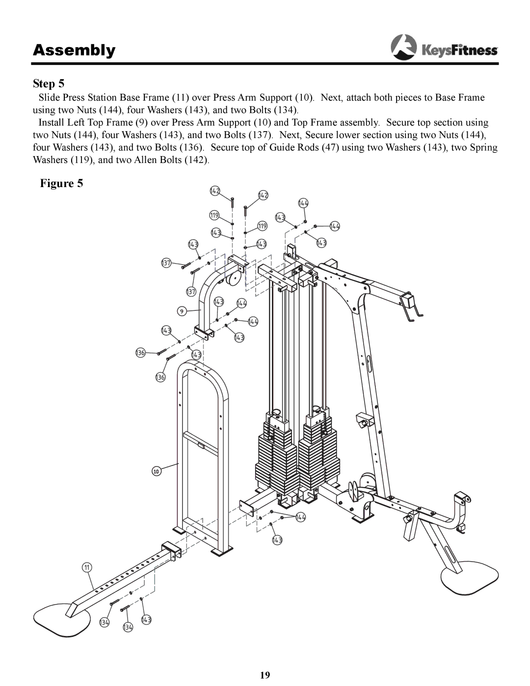 Keys Fitness KPS-2050 owner manual Assembly 