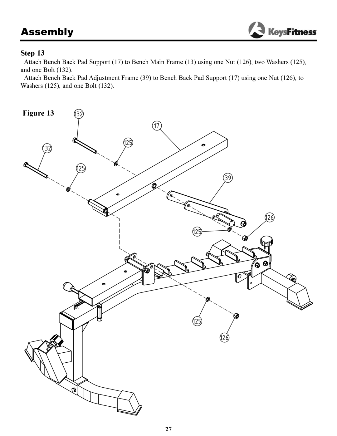 Keys Fitness KPS-2050 owner manual Assembly 