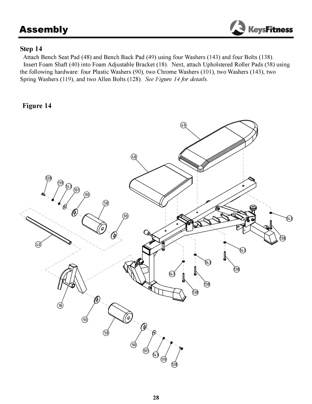 Keys Fitness KPS-2050 owner manual Assembly 