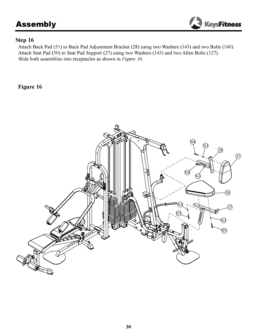 Keys Fitness KPS-2050 owner manual Assembly 