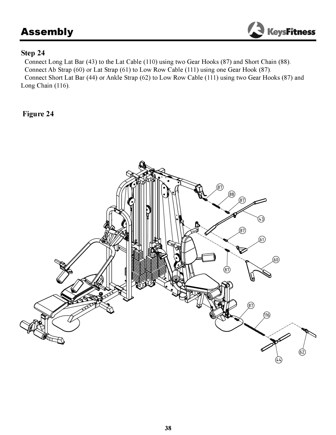 Keys Fitness KPS-2050 owner manual Assembly 