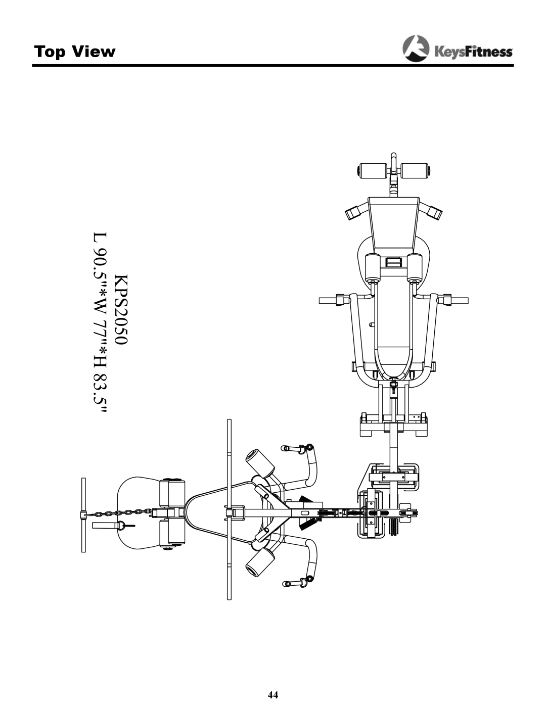 Keys Fitness KPS-2050 owner manual Top View 