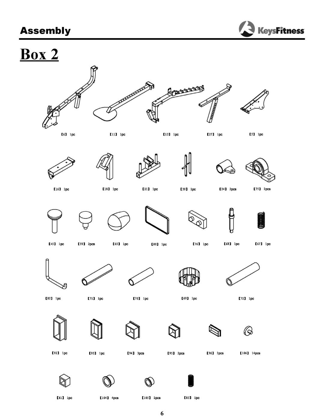 Keys Fitness KPS-2050 owner manual Box 