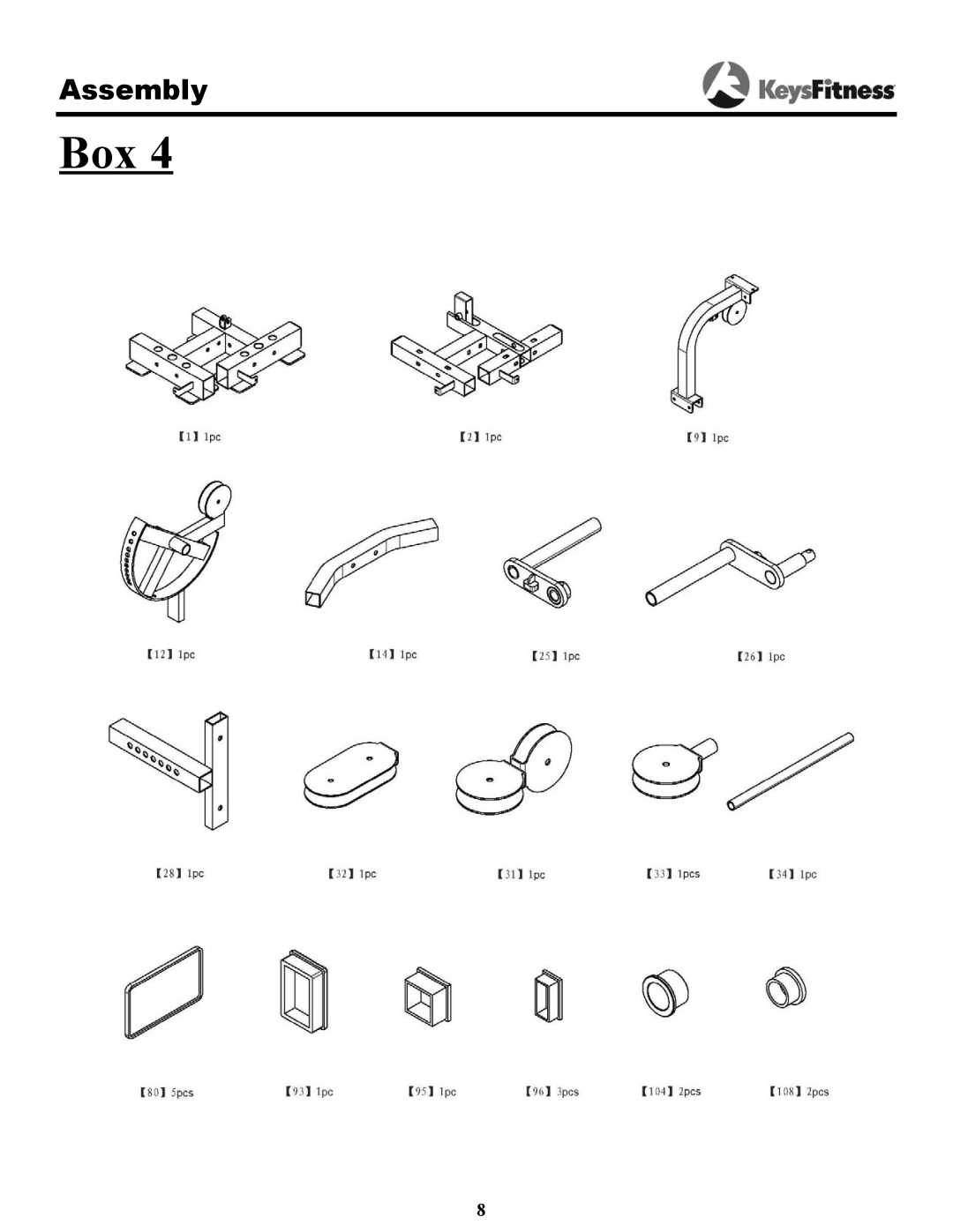 Keys Fitness KPS-2050 owner manual Box 