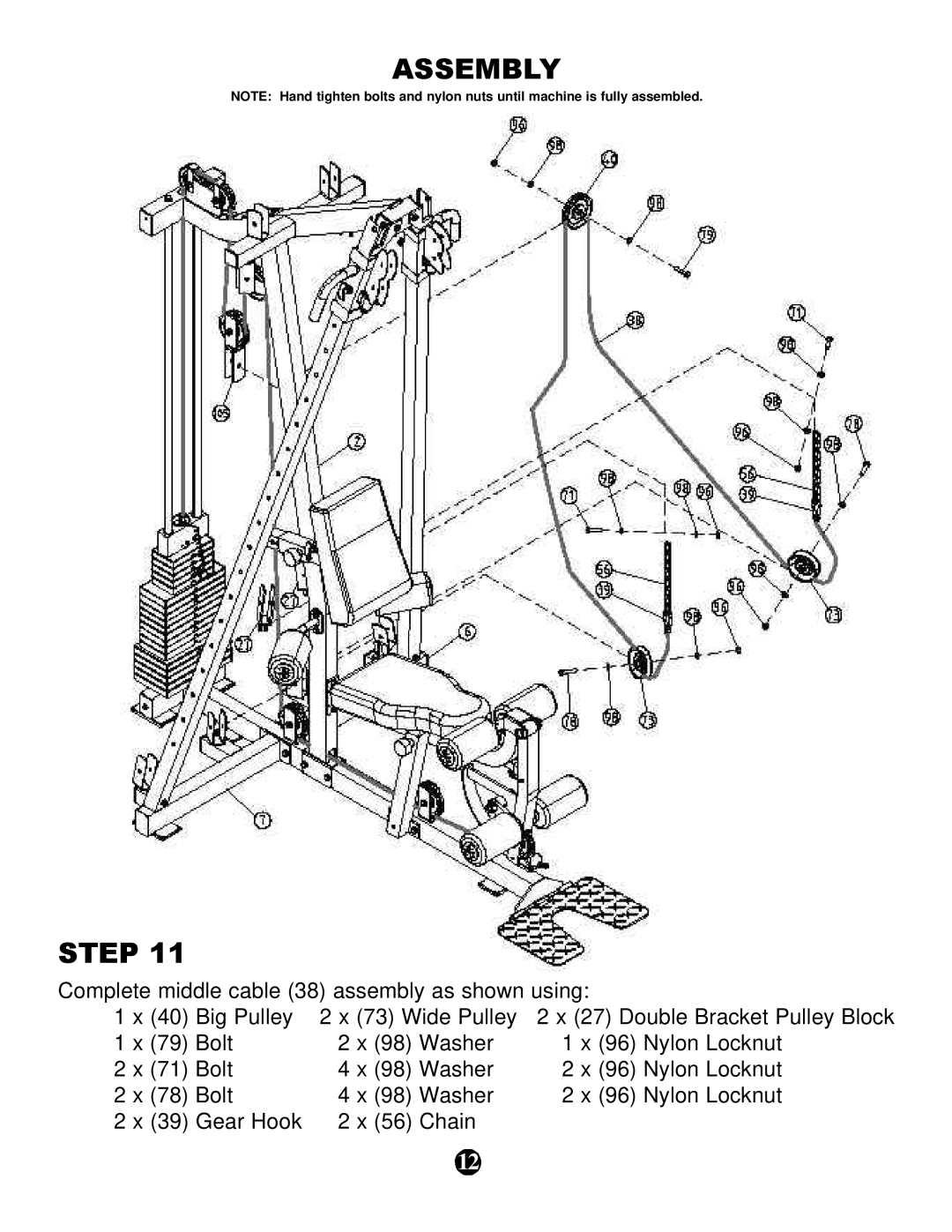 Keys Fitness KPS-CG owner manual Assembly Step 