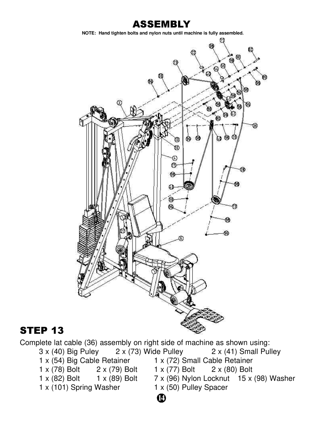 Keys Fitness KPS-CG owner manual Assembly Step 