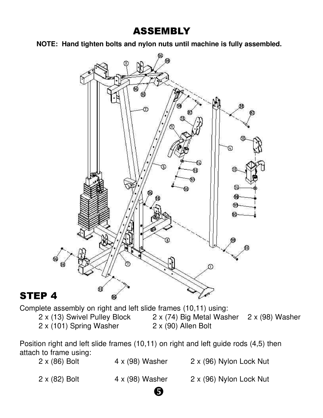 Keys Fitness KPS-CG owner manual Assembly Step 