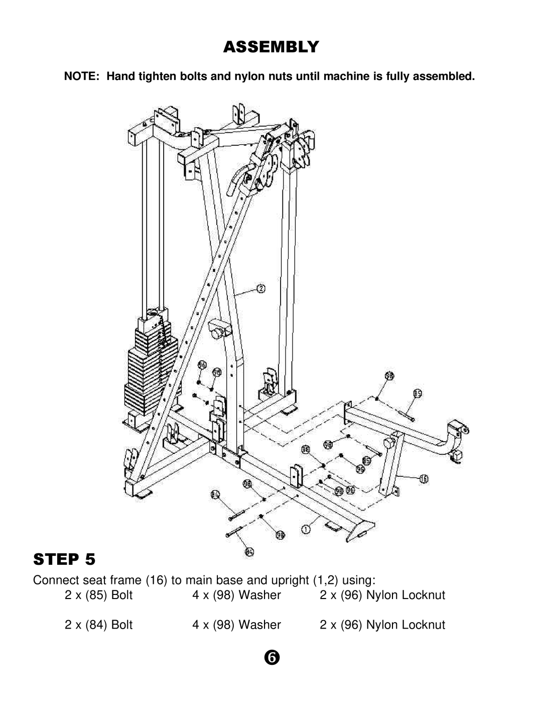 Keys Fitness KPS-CG owner manual Assembly Step 